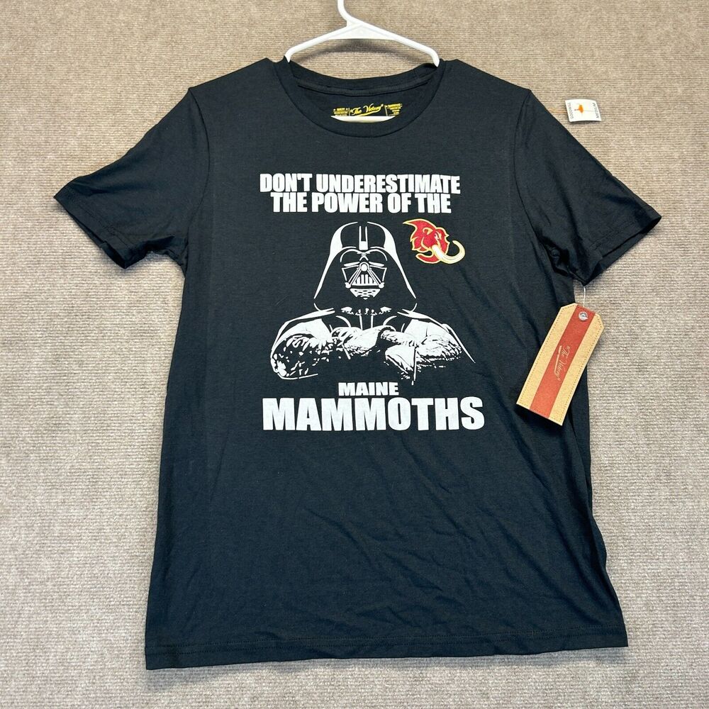 Maine Mammoths Star Wars T Shirt YOUTH Medium Black Darth Vader Arena Football